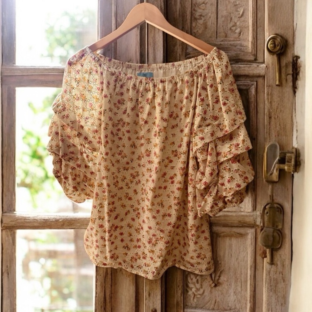 Off-the-Shoulder Lantern Sleeve Top